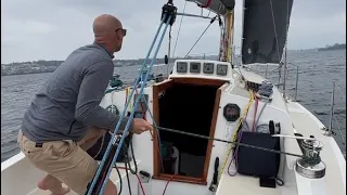 Sailing the S&S 34 yacht Constellation designed by Sparkman & Stephens at Freshwater Bay Perth.