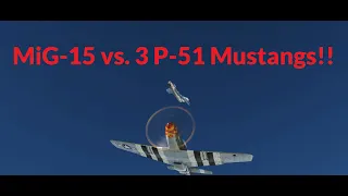 MiG-15 vs.  3 P-51 Mustangs Dogfight DCS