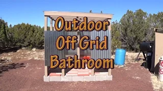 Outdoor Off Grid Bathroom Walls and Roof Completed - A Little Privacy from the Wildlife