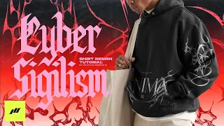 How To Design CYBER SIGILISM Shirt Designs | PHOTOSHOP TUTORIAL STREETWEAR 2024