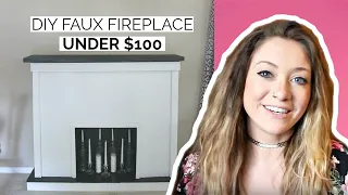 DIY FAUX FIREPLACE | Build An Easy DIY Faux Fireplace UNDER $100 | Laci Jane