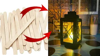 Handmade lamp /cardboard lanterns making/ lantern craft ideas /DIY Ice Cream Sticks craft