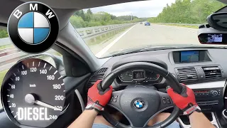 Bmw 118d TOP SPEED DRIVE ON GERMAN AUTOBAHN 0-100 km/h