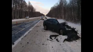 На трассе в Марий Эл столкнулась Skoda Rapid и Scania большегруз