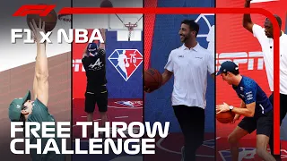 F1 Drivers Take On NBA Free Throw Challenge!