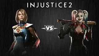 Injustice 2 - Супергёрл против Харли Квинн - Intros & Clashes (rus)