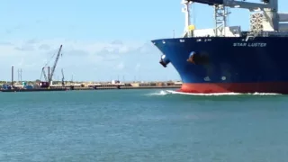 Dolphins jumping in front of Big Cargo ship!