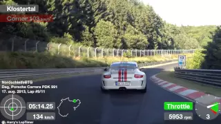 Nürburgring Porsche 991 Carrera 3.4 350 hp chasing 530 hp 997 GT2 and 435 hp GT3 w/cup tires