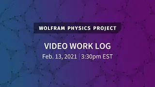 Wolfram Physics Project: Video Work Log Saturday, Feb. 13, 2021