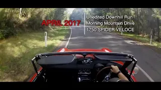 Classic Alfa Romeo Spider 1750. Uncut Downhill Mt Run. Pure Engine sound