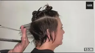 SHORT VOLUMETRIC A HAIRCUT WITH SHORT DOUBLE BANGS Step by Step