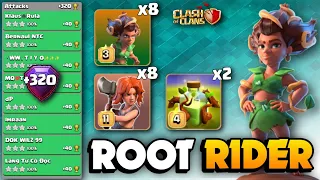 +320 OVERPOWER Spam Strategy🔴ROOT RIDER Spam With Overgrowth Spell🔴TH16 Attack Strategy🔴ClashOfClans