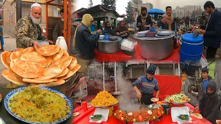 Breakfast in Kabul Afghanistan | Street food in Pole Khishti | Liver fry | Kabuli pulao | Milk Chai