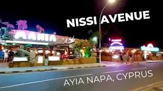 Nissi Avenue near Nissi Beach in Ayia Napa, Cyprus / September 2023