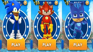 Subway Surfers Sonic Boom vs Sonic Dash Sonic Flash v Tag with Ryan Pj Masks All Characters Unlocked