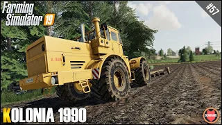 Kirovets K-700A ploughing, cutting trees, collecting bales ⭐ Kolonia 1990 #57 ⭐ Farming Simulator 19