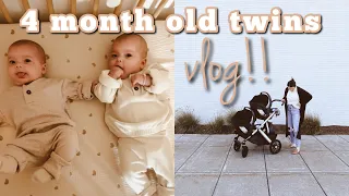 day in the life, 4 month old baby routine, we’re moving?! | twin mom VLOG