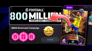 Finally !! eFootball™ 2024 Mobile 800M Download Campaign Official Update 😍🔥 Free Epics, Free Coins 🤩
