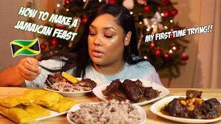 MAKING A JAMAICAN FEAST FOR THE FIRST TIME RECIPE + MUKBANG