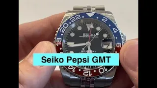 First ever #Seiko Mod #PEPSI with functioning #GMT Hand! #submariner.  Email me in description.