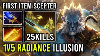 WTF First Item 12Min Scepter Unlimited Radiance Burn DPS 1v5 Illusion PL Army Dota 2