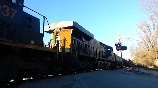 Huge CSX manifest with 2 DPU's, SD40-3 DPU at Sulphur KY