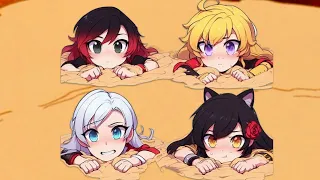 Team RWBY sinking into quicksand ❤️🤍🖤💛