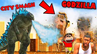 UPGRADING NOOB GORILLA into GODZILLA in CITY SMASH with SHINCHAN and CHOP | NOOB vs PRO vs HACKER