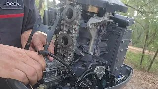 how to clean a 50 hp Yamaha Outboard carburetors