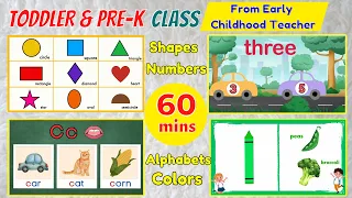 Learning Videos for Toddlers and Preschool | SHAPES, COLORS, NUMBERS, ALPHABETS SOUNDS | PHONICS