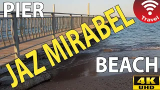 Beach and the pier at Jaz Mirabel Beach Resort (4K UHD)