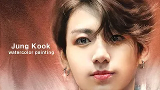 정국/Jung KooK/BTS/Watercolor portrait painting/인물수채화/水彩画/水彩畫