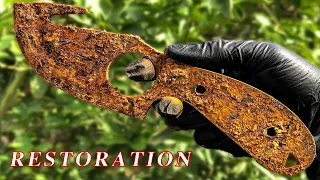restoration abandoned rusty beautiful hunting knife