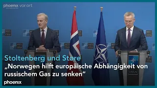 Pressekonferenz von NATO-Generalsekretär Stoltenberg und Norwegens Premierminister Støre