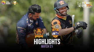 Match 21 Highlights: New York Warriors vs Morrisville Unity | US Masters T10 2023