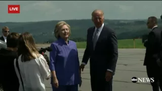 Let her go Joe! VP Joe Biden & Hillary Clinton share extra long hug in Pennsylvania