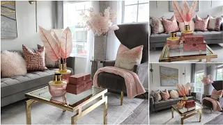 Living Room Tour Using Pink Accents