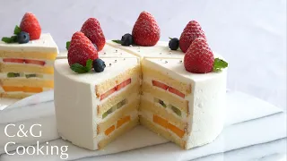 Make a Japanese fruit shortcake with a beautiful cross section