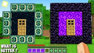 END PORTAL BASE vs NETHER PORTAL HOUSE in Minecraft! Which SECRET PORTAL is BETTER?