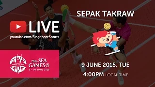 Sepak Takraw Men's Team Event Malaysia vs Singapore (Day 4) | 28th SEA Games Singapore 2015