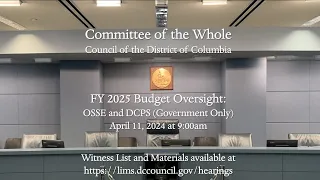 FY25 Budget: DCPS and OSSE (Government Only)