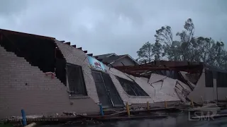08-29-2021 Thibodaux, LA Hurricane Ida Damage - Shredded Metal Buildings
