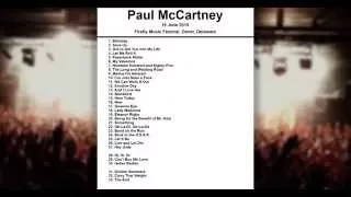 Paul McCartney Setlist - Firefly Music Festival - Dover - Delaware - 19 June 2015
