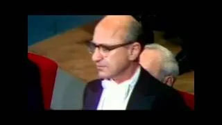 Milton Friedman interrupted by left-wing activist at the Nobel prize ceremony
