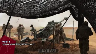 U.S. Army Exercise in Iraq Use M777 Howitzer Artillery