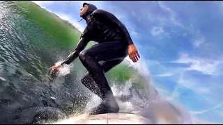 SURFING Big Waves at OCEAN BEACH in San Francisco (RAW GoPro Footage)