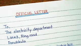 Write a complaint letter to Electricity department | Official letter in English | Formal letter