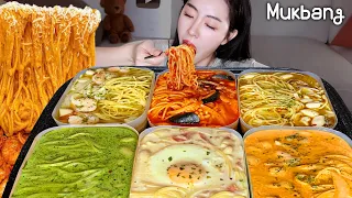 REAL MUKBANG▶I ate 6 kinds of pasta because I was hungry at dawn ☆ㅣREAL SOUNDㅣASMR MUKBANG