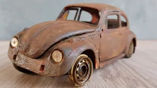 1970 Volkswagen Classic Beetle Restoration   Vintage Model Car Restoration1080p