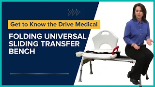 Drive Medical Folding Universal Sliding Transfer Bench - Bath & Shower Seat for Bathroom Safety